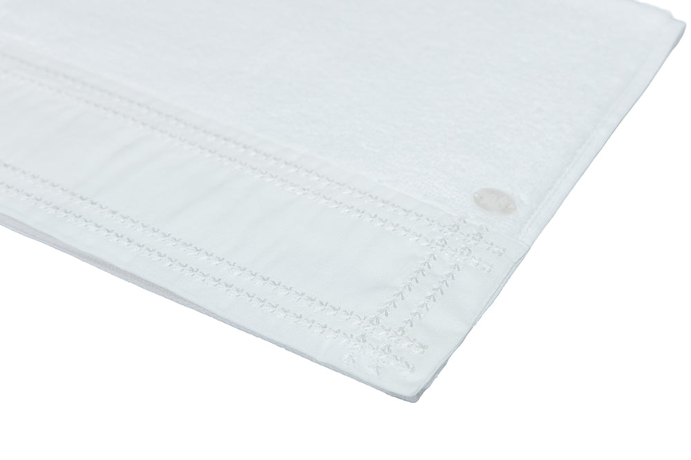 Toalha De Lavabo Pages Blanches Barrado Em Linho Branco Bordado