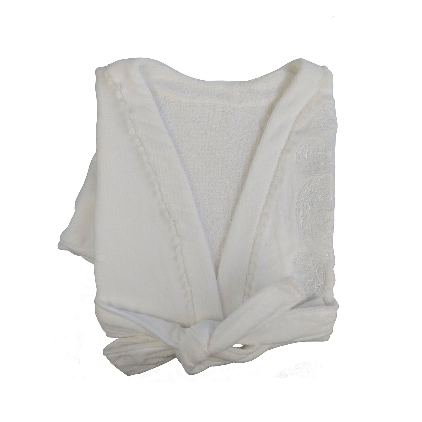 Roupão Feminino Horas D. Bordado/ Gipuir Dots Branco Tamanho Unico