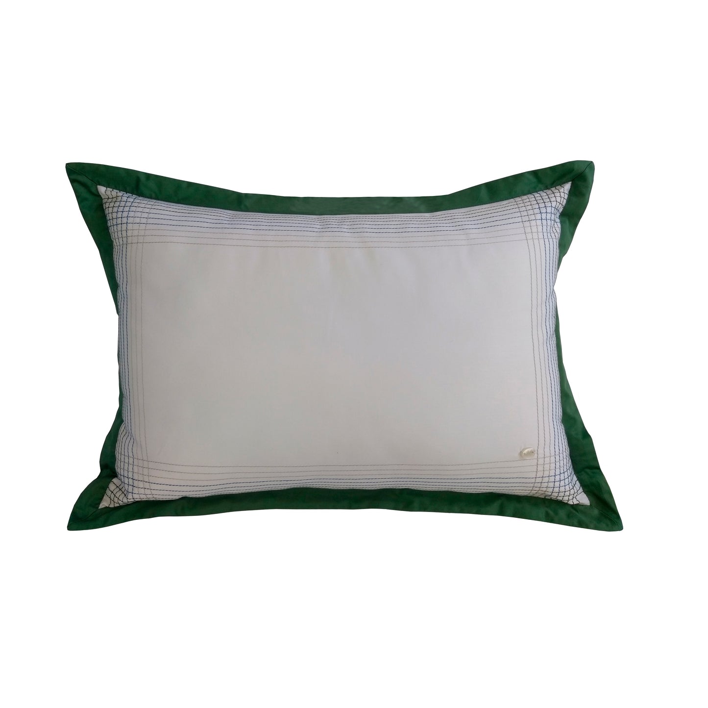 Almofada Intense 600 Fios Branca Moldura Verde Pespontos 40X60 - Muguet Home