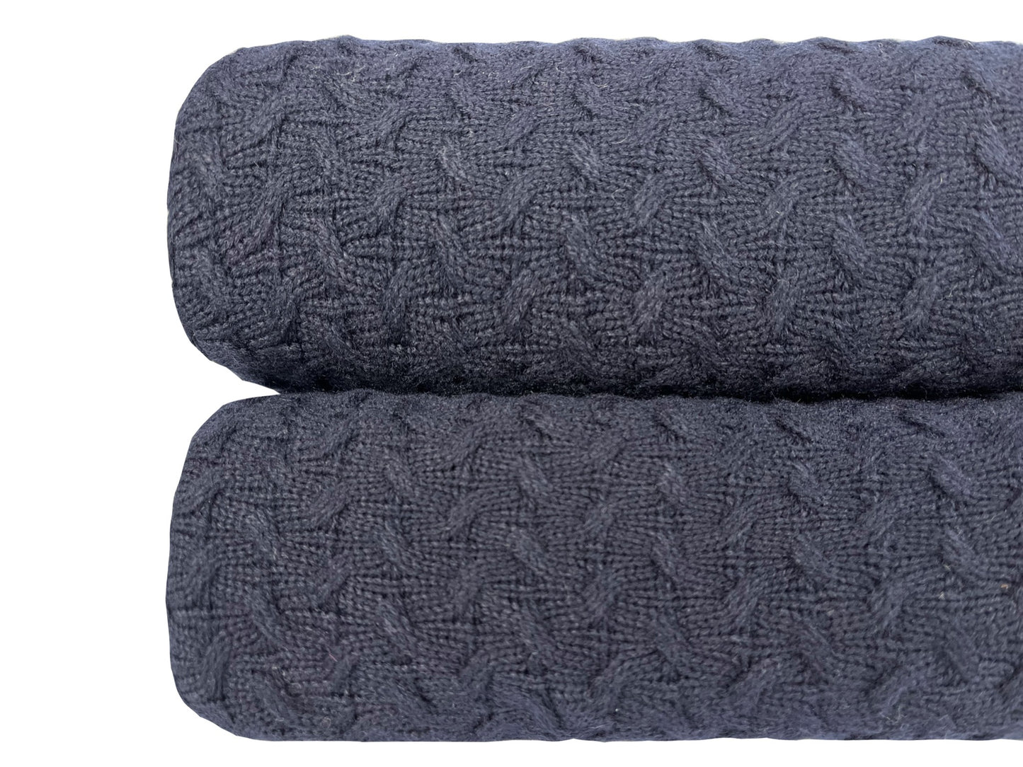 Manta Tricô Amboise Ponto Braid Marinho 2,20X2,50 - Muguet Home