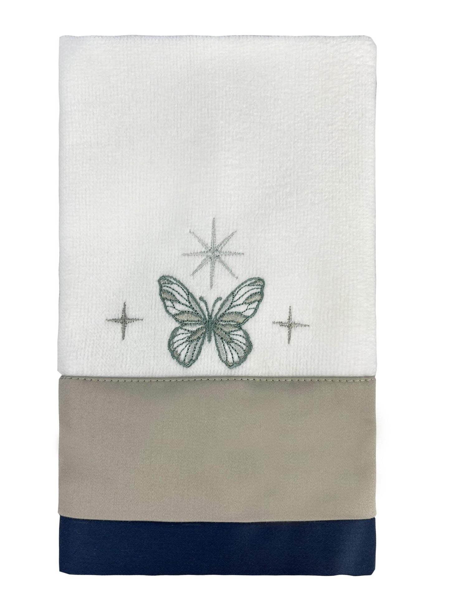 Toalha Lavabo Zodiac Detalhe Azul Bordado Borboleta 35X50