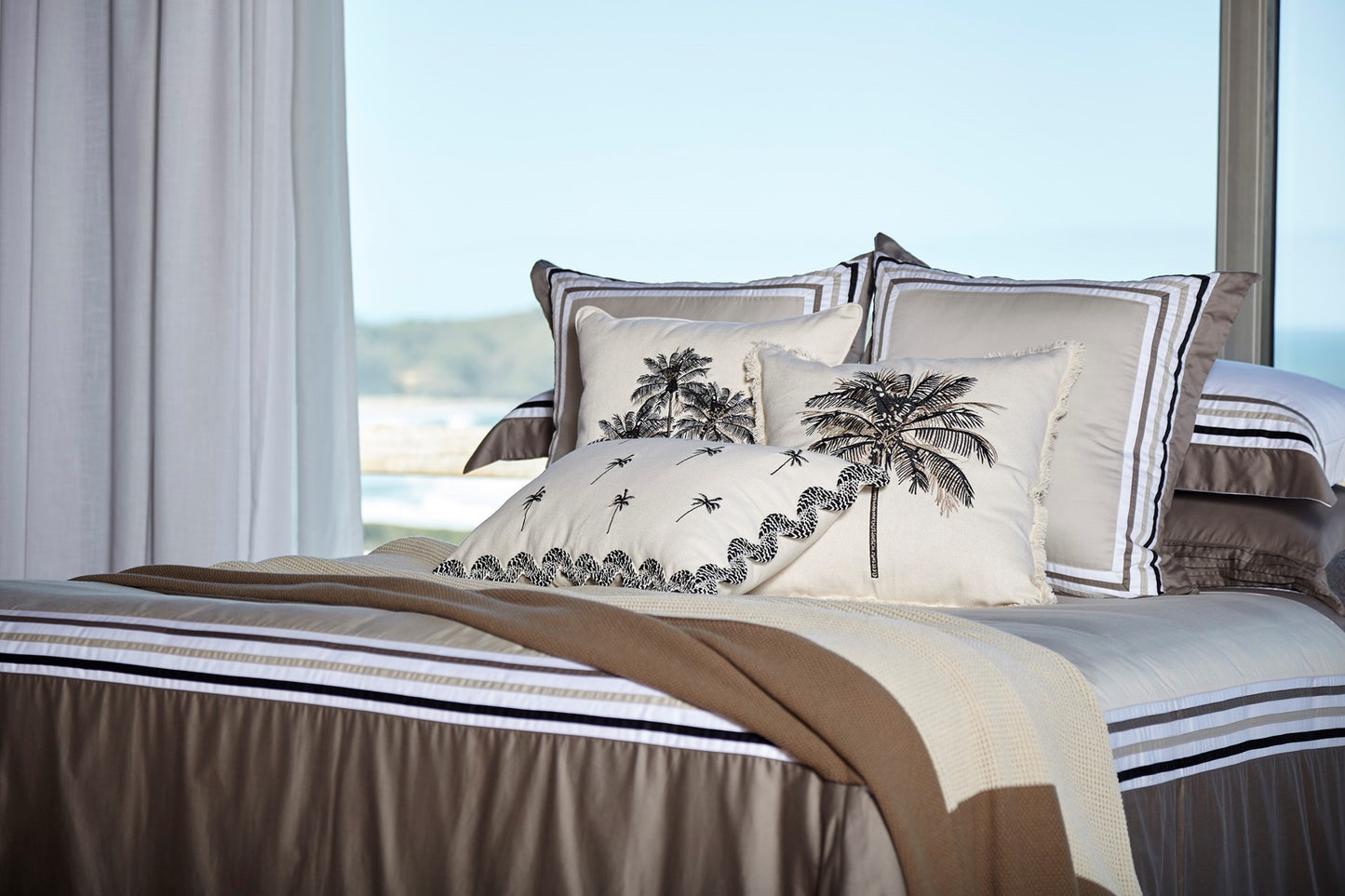 Capa Duvet Let'S Copa Bege/Camur/Preto 600 Fios - Muguet Home