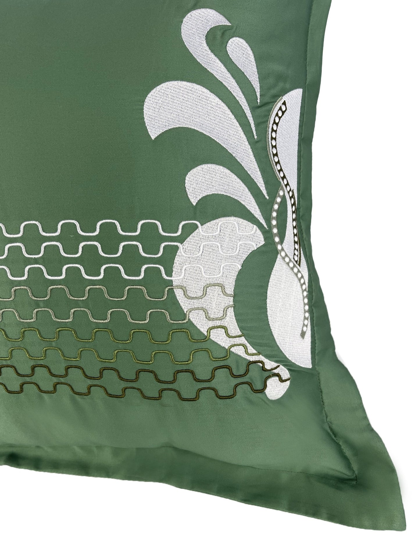 Almofada Bossa Verde Bordada 600 Fios 50X50 - Muguet Home