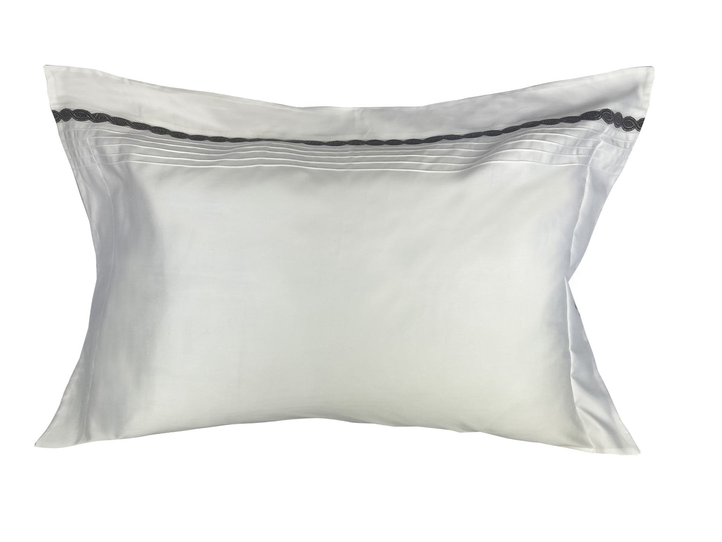 Fronha Avulsa Darling Branca Bordado Platino 4 Abas 600 Fios - Muguet Home