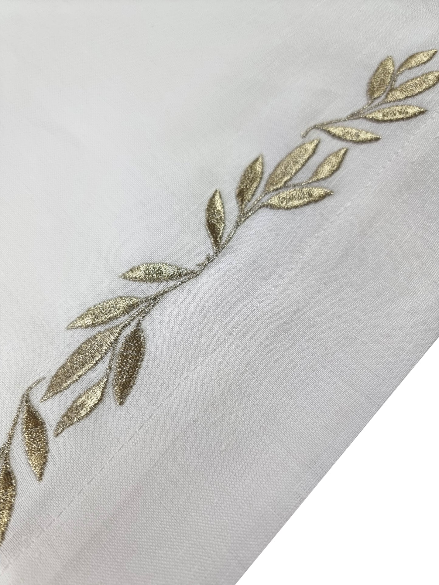 Toalha Visita Prado Linho/Atoalhado Bordada Ouro 2 Pçs 37x54