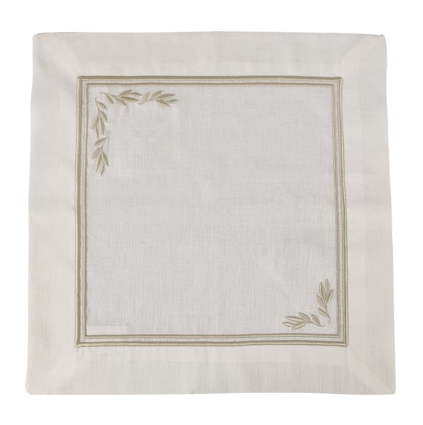 Guardanapo Prado Linho Bco Bordado 45X45 - Muguet Home
