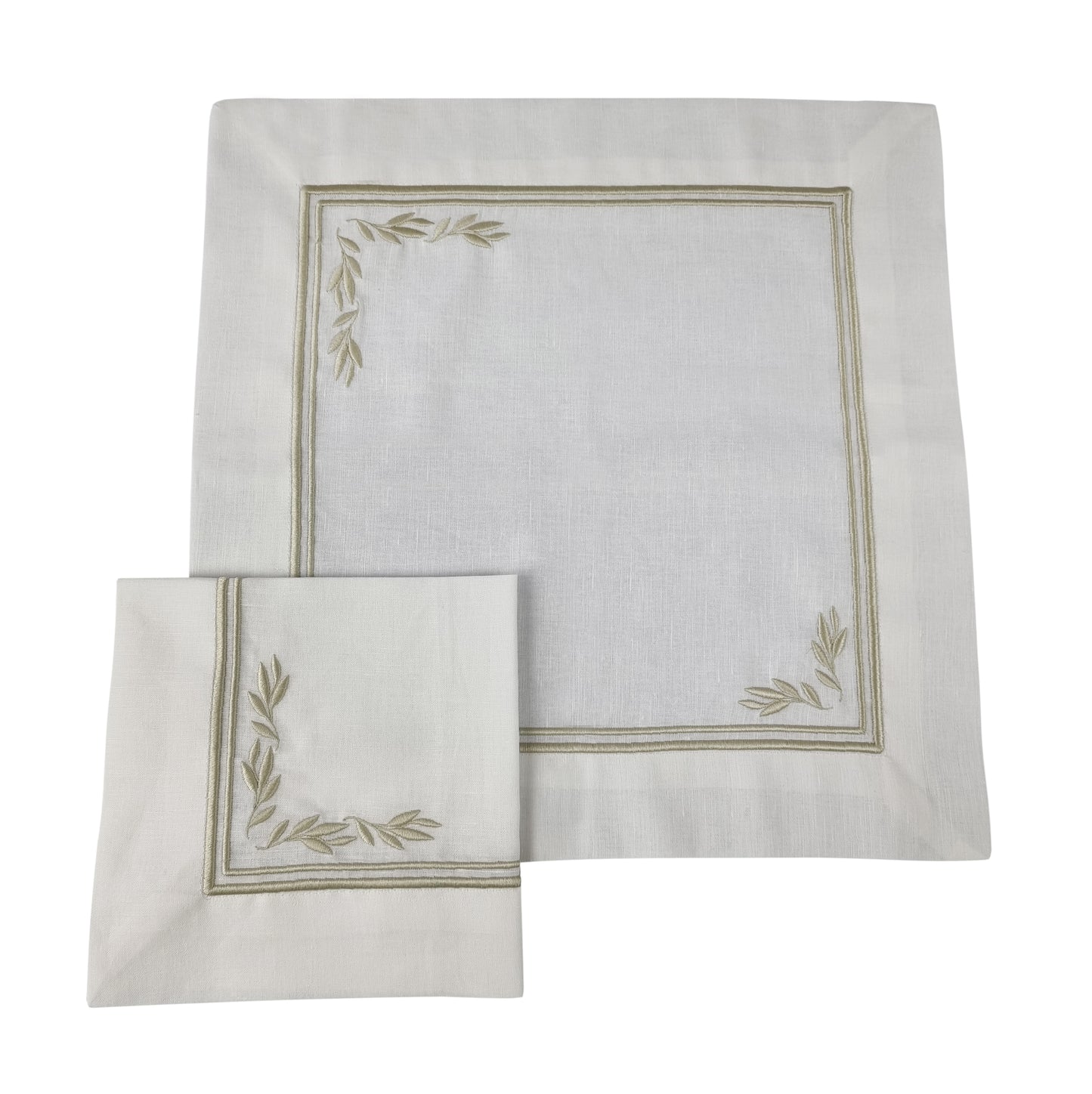Guardanapo Prado Linho Bco Bordado 45X45 - Muguet Home