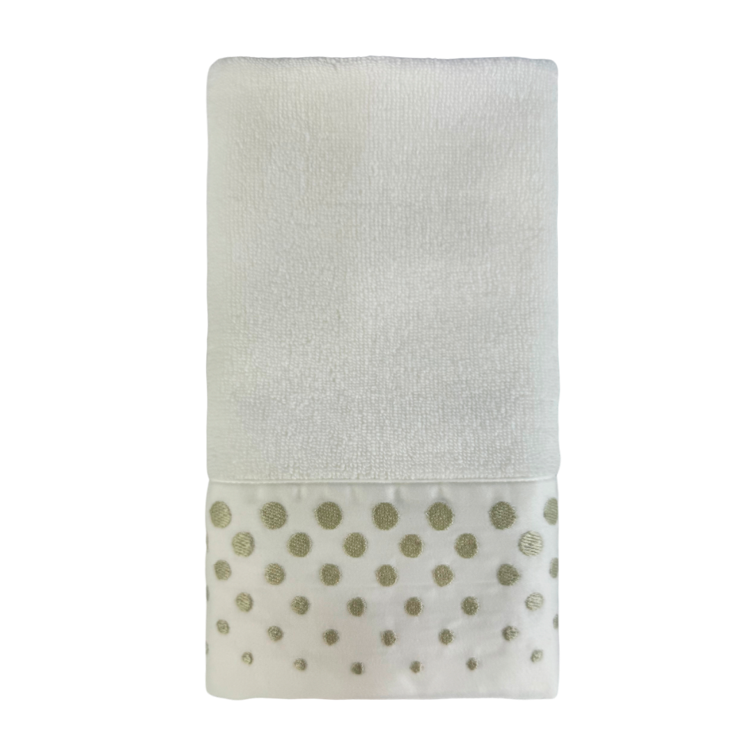 Toalha De Lavabo Petit Pois Bordada Bege