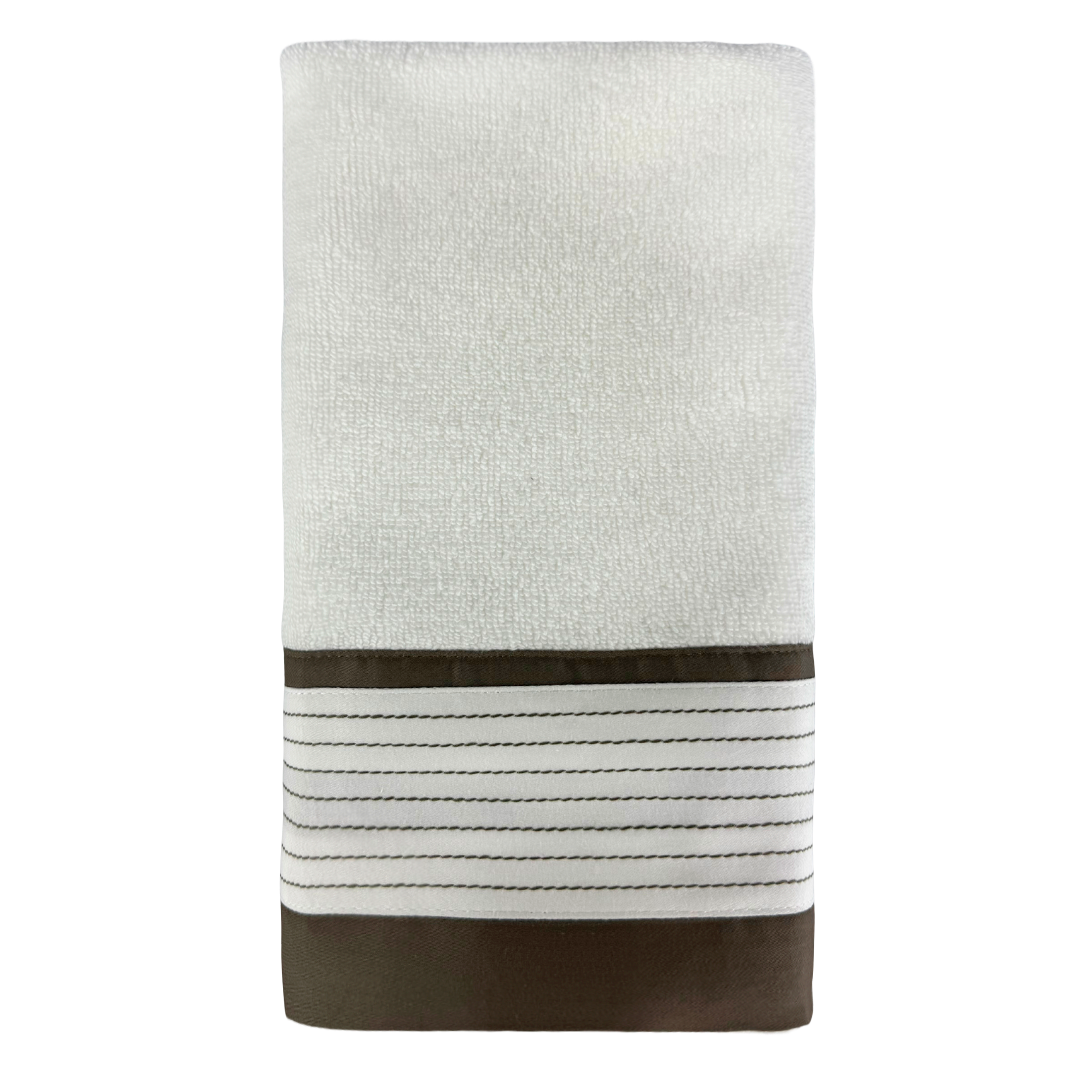 Toalha De Lavabo Cotelê Barrado Camurça Bordada