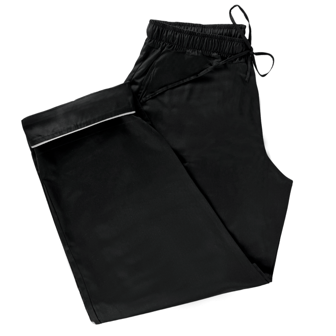 Pijama Rayé Masculino/Unisex Longo Preto 600 Fios