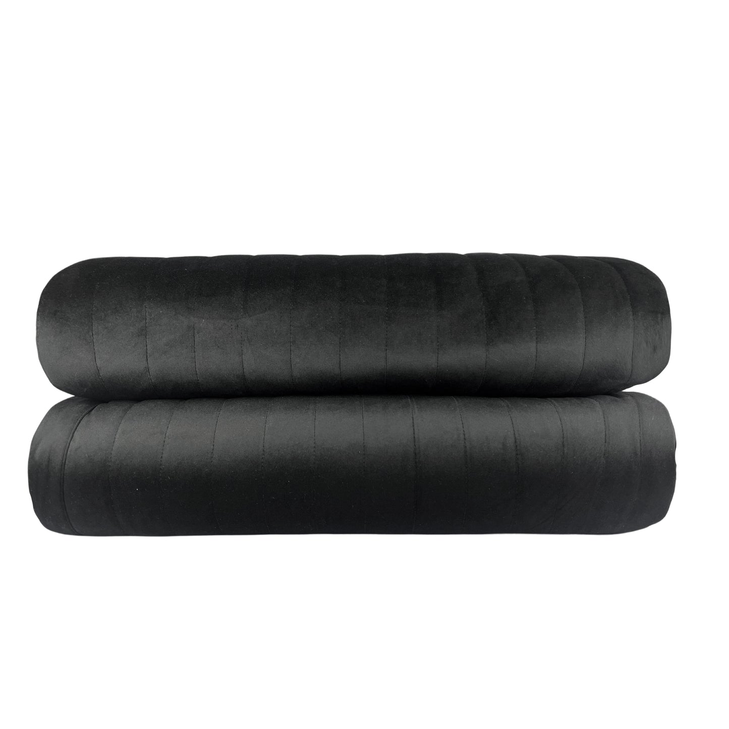 Peseira Emperador Veludo Preto 0,60x2,50