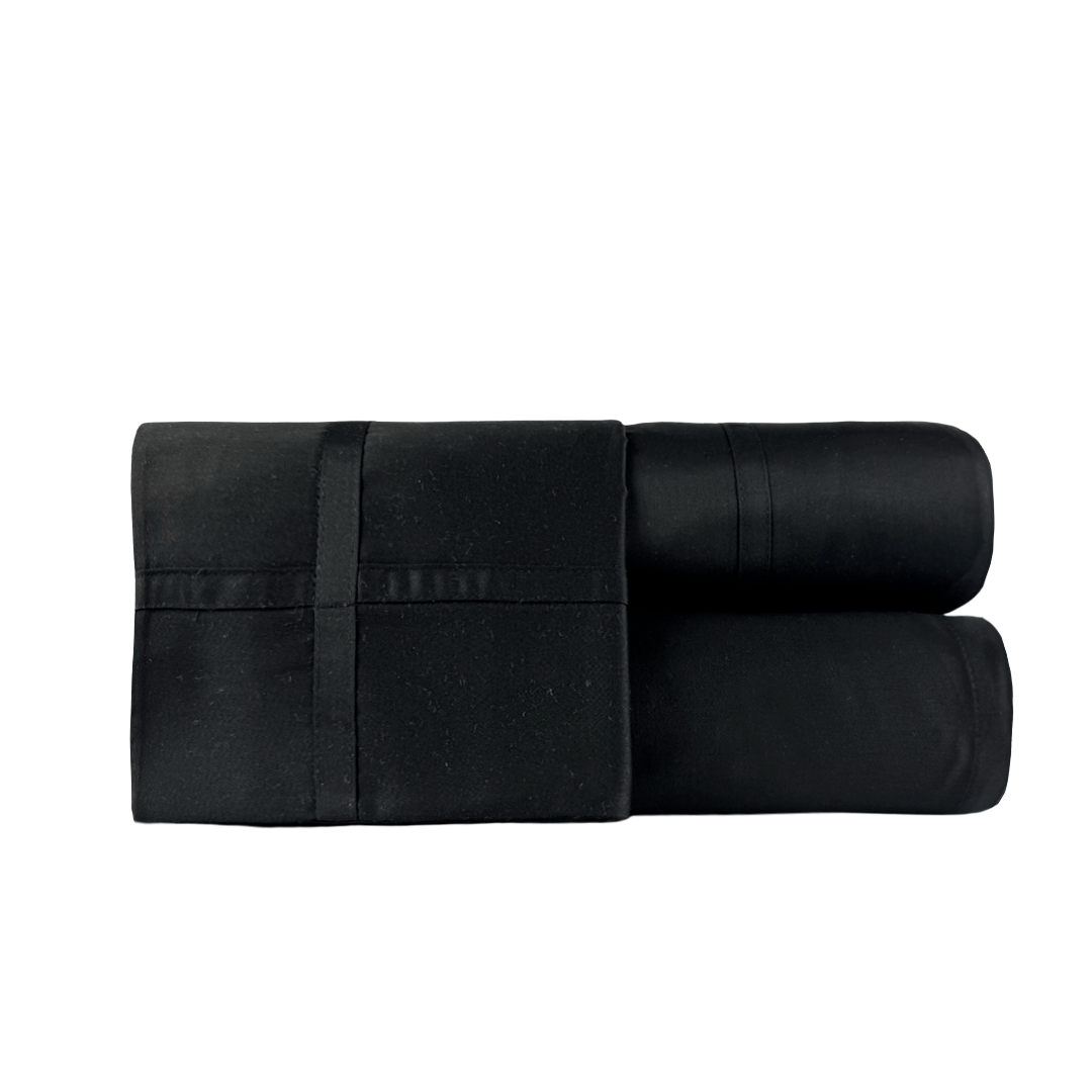 Jogo De Lençol Vernon Noir Preto 600 Fios