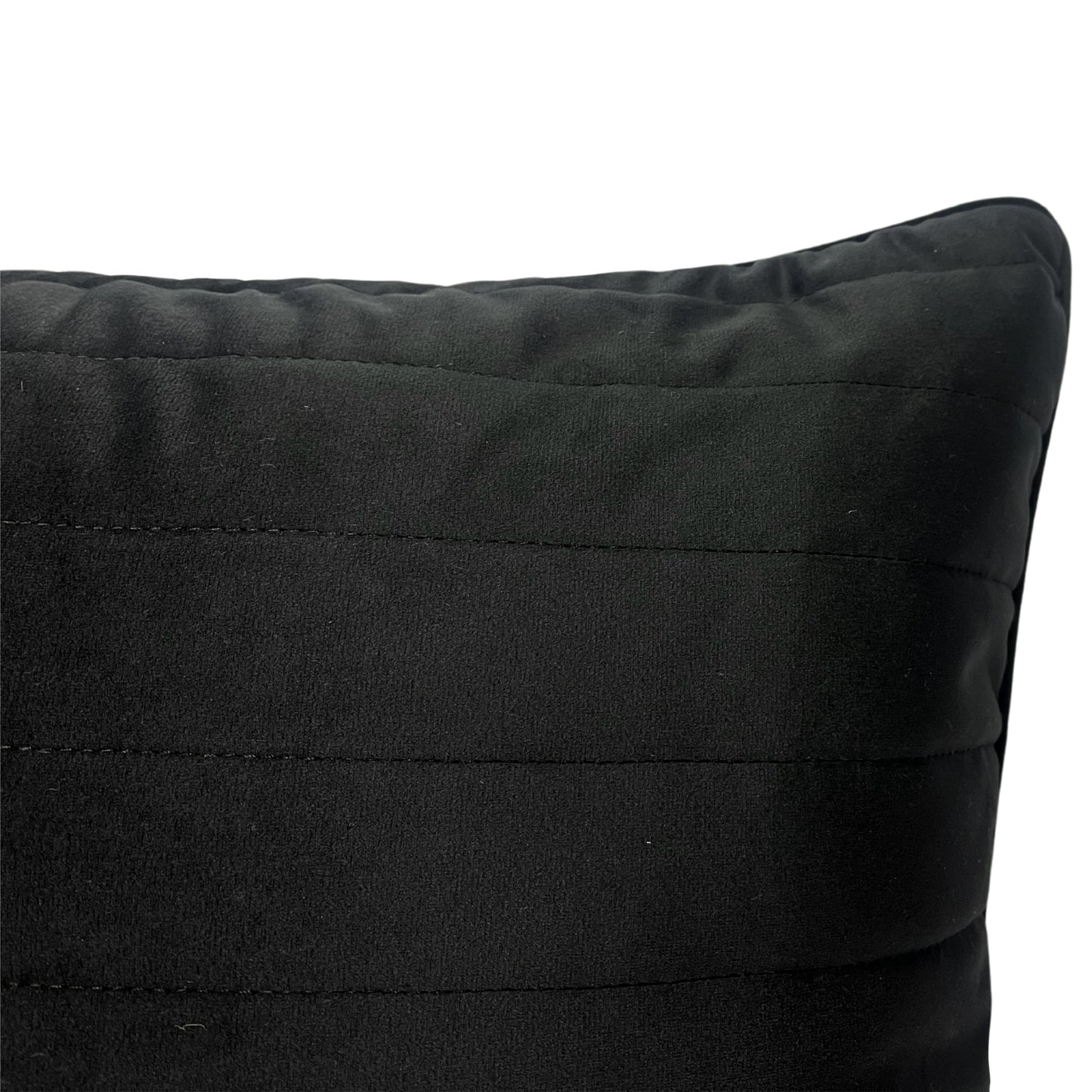 Porta Travesseiro Emperador Veludo Matelassado Preto