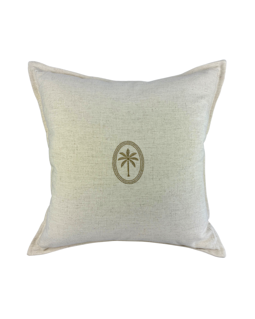 Almofada Trancoso Linho Decór Cor Natural Bordada 60x60