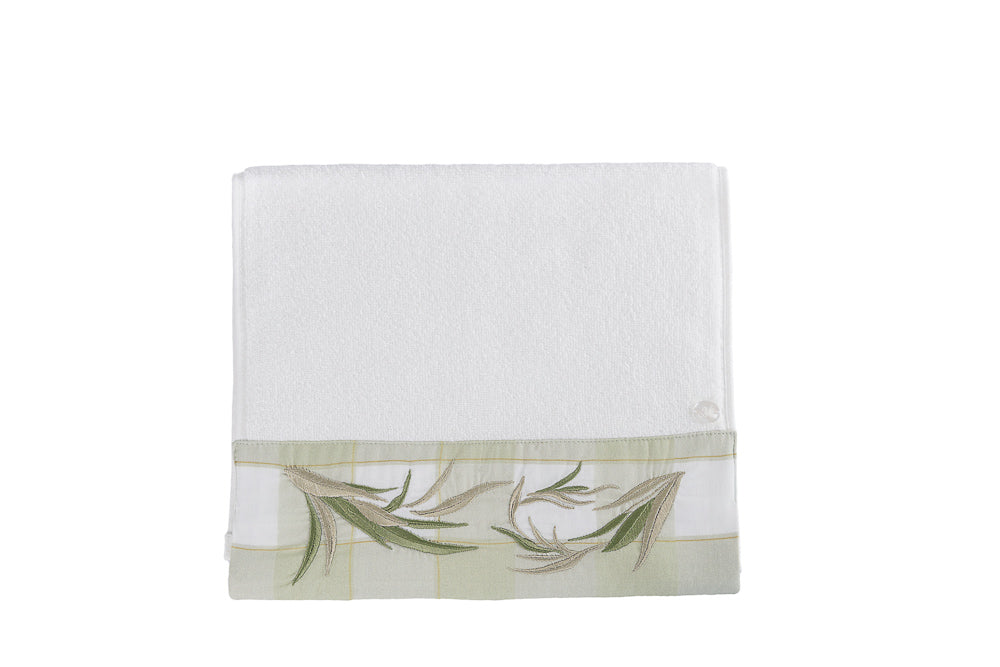 Toalha De Lavabo Refúgio Natural Barrado Xadrez Verde Bosdada - Muguet Home