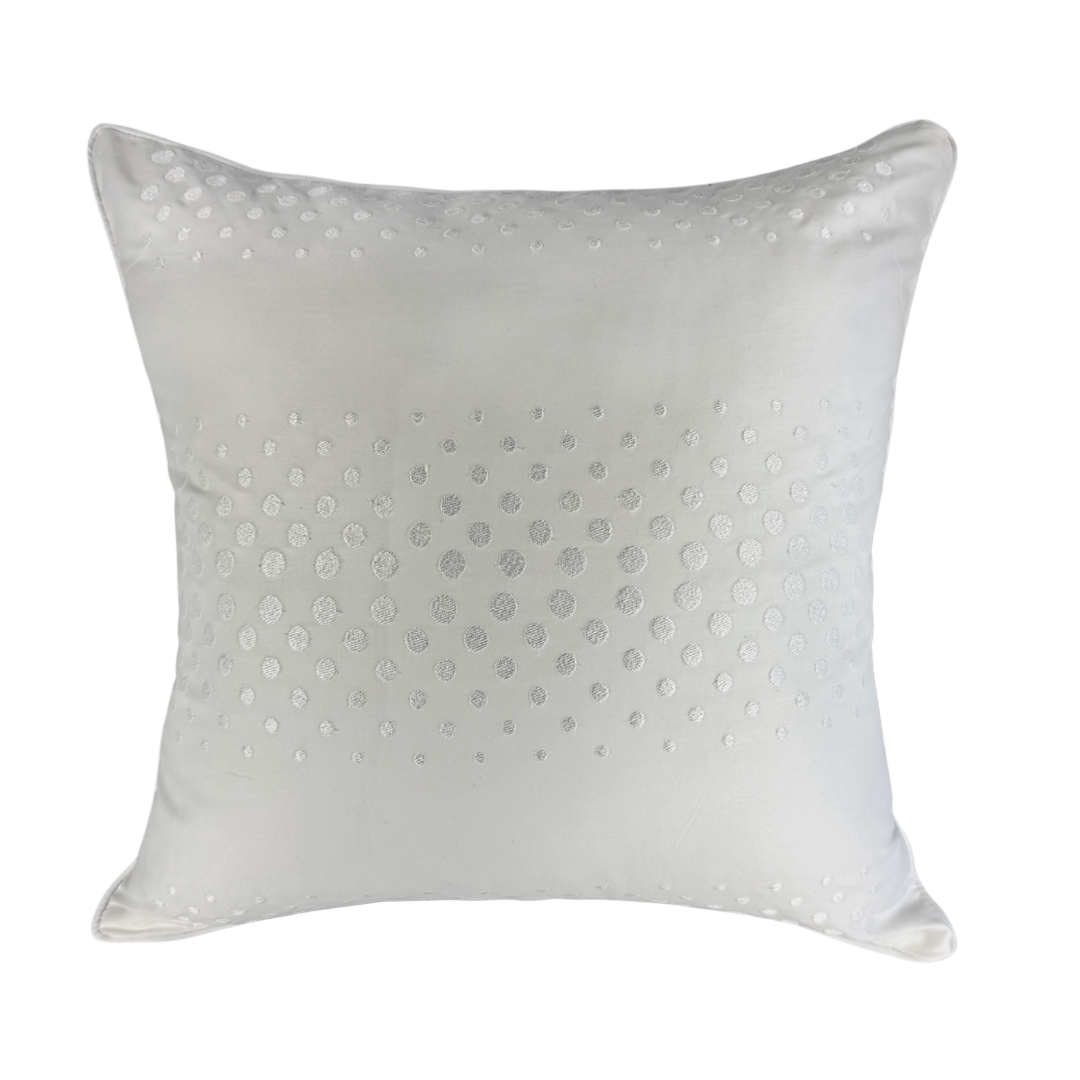 Almofada Petit Pois Bordada Branco 600 Fios 50x50