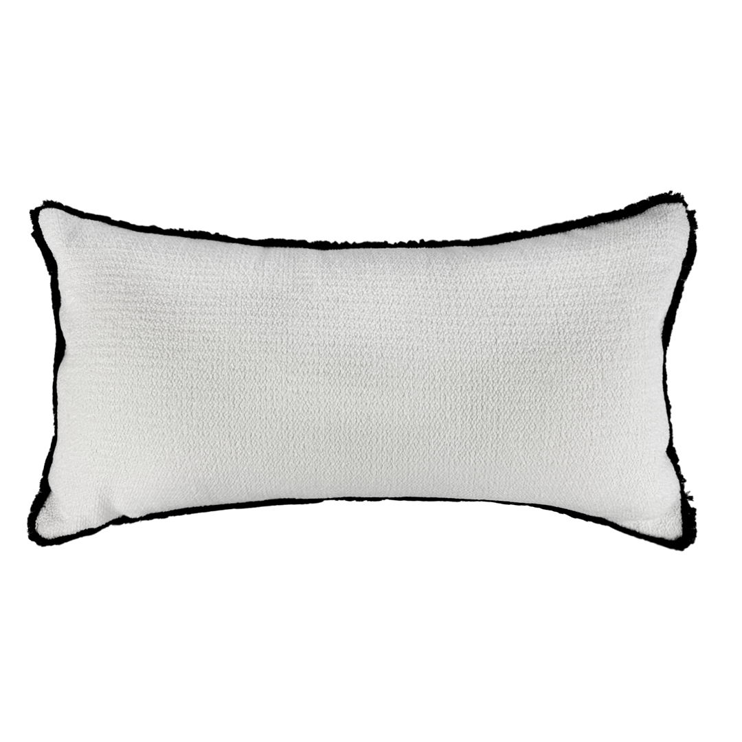 Almofada Rayé Veludo Páprica Tweed Branco Marabu 40x80