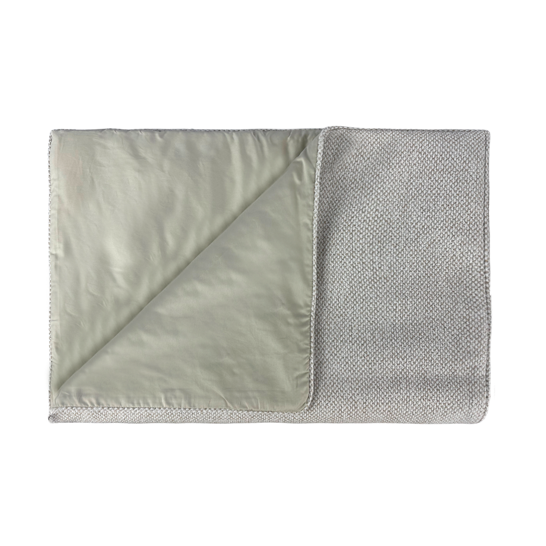 Set Petit Pois 3 Peças - Peseira E Duas Almofadas Tweed Bege E 600 Fios