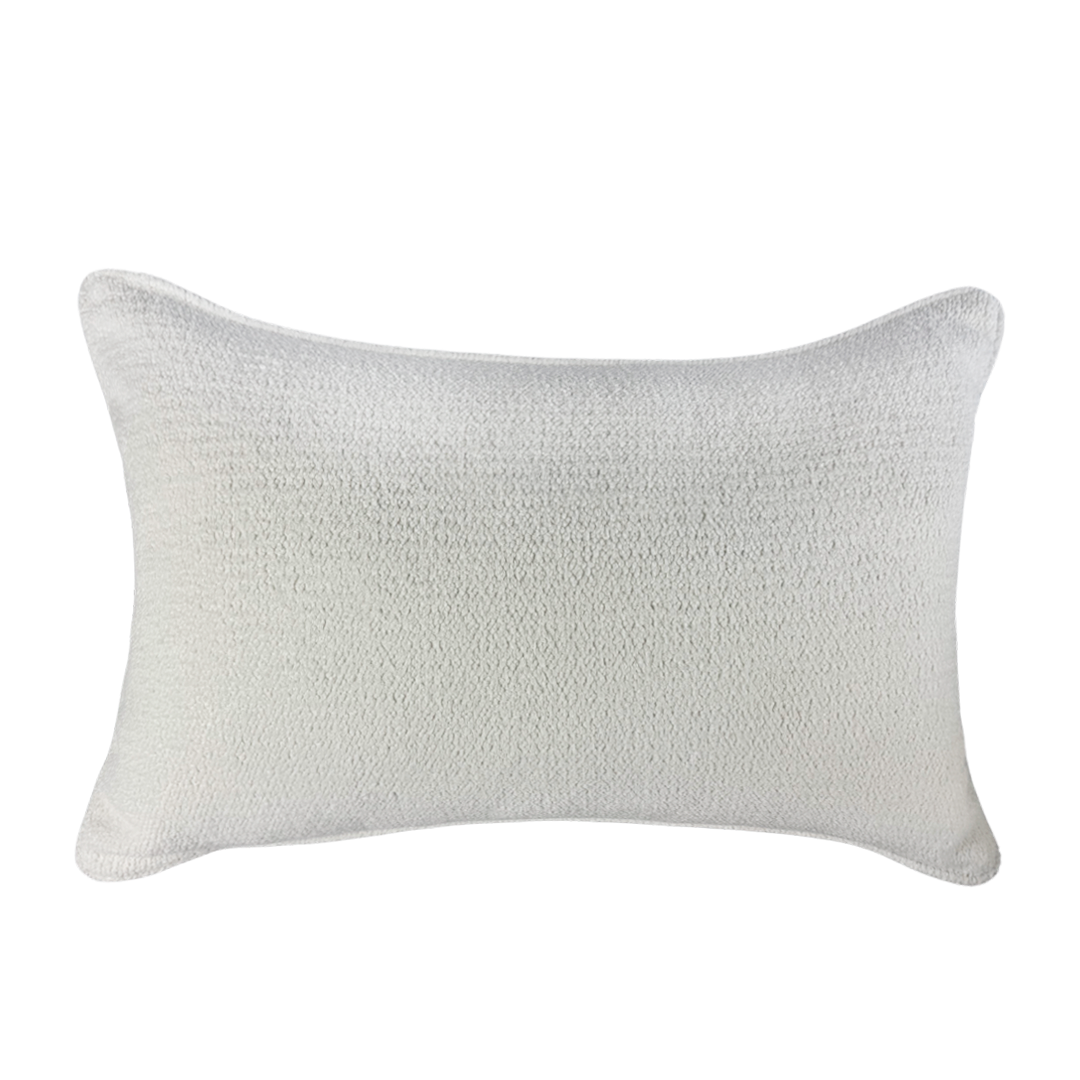 Set Rayé 3 Peças - Peseira E Duas Almofadas Tweed Branco E 600 Fios