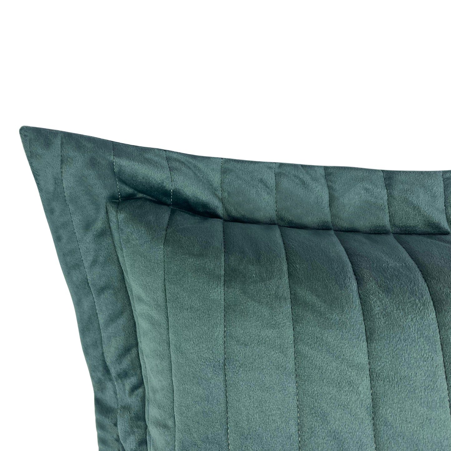 Porta Travesseiro Boteh Veludo Matelassado Azul Persa