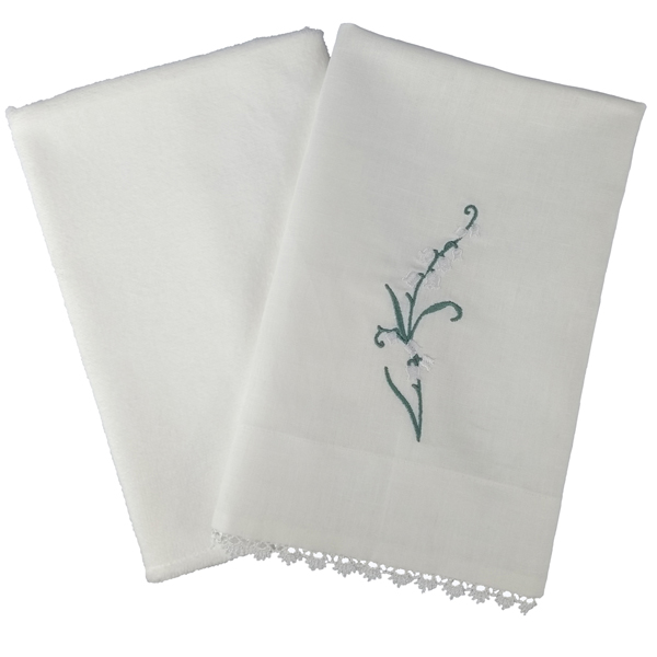 Toalha De Visita Bonheur Du Muguet Linho 2 Pecas 37x54