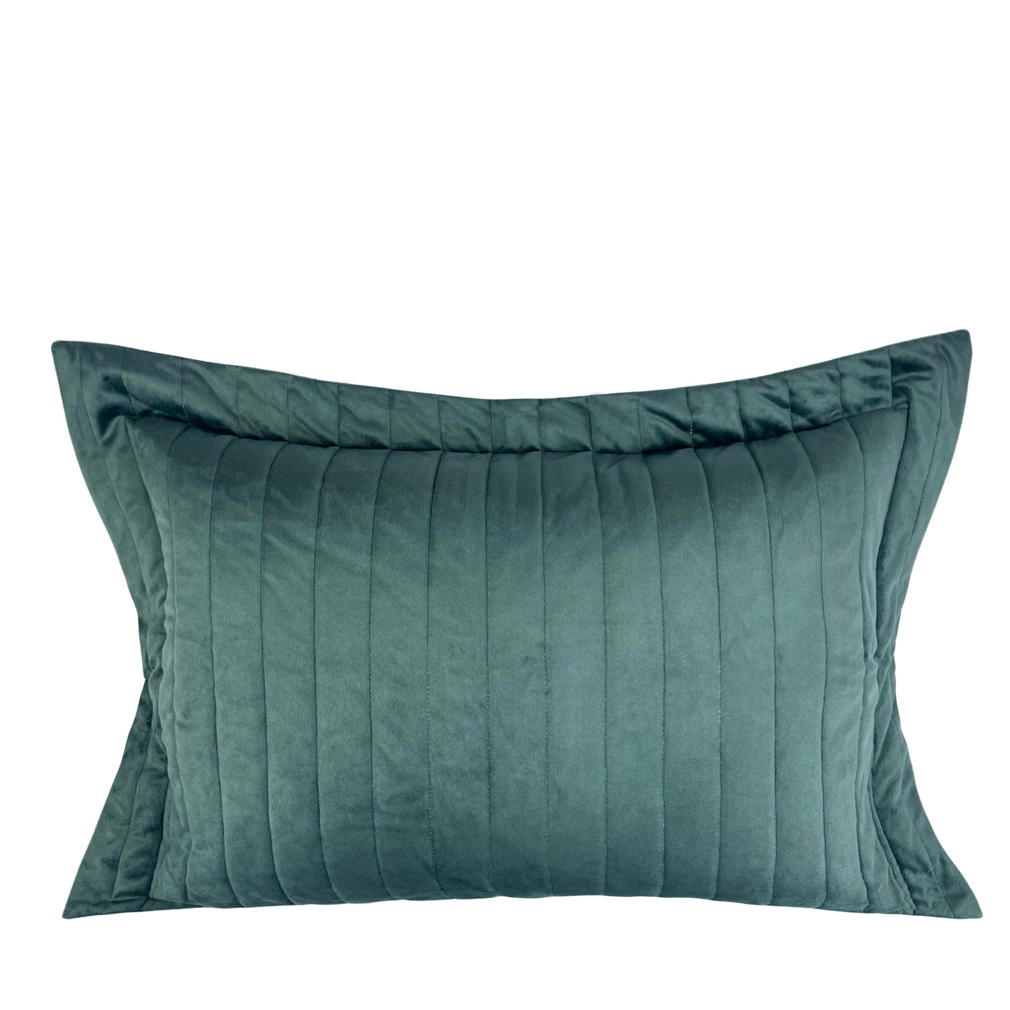 Porta Travesseiro Boteh Veludo Matelassado Azul Persa