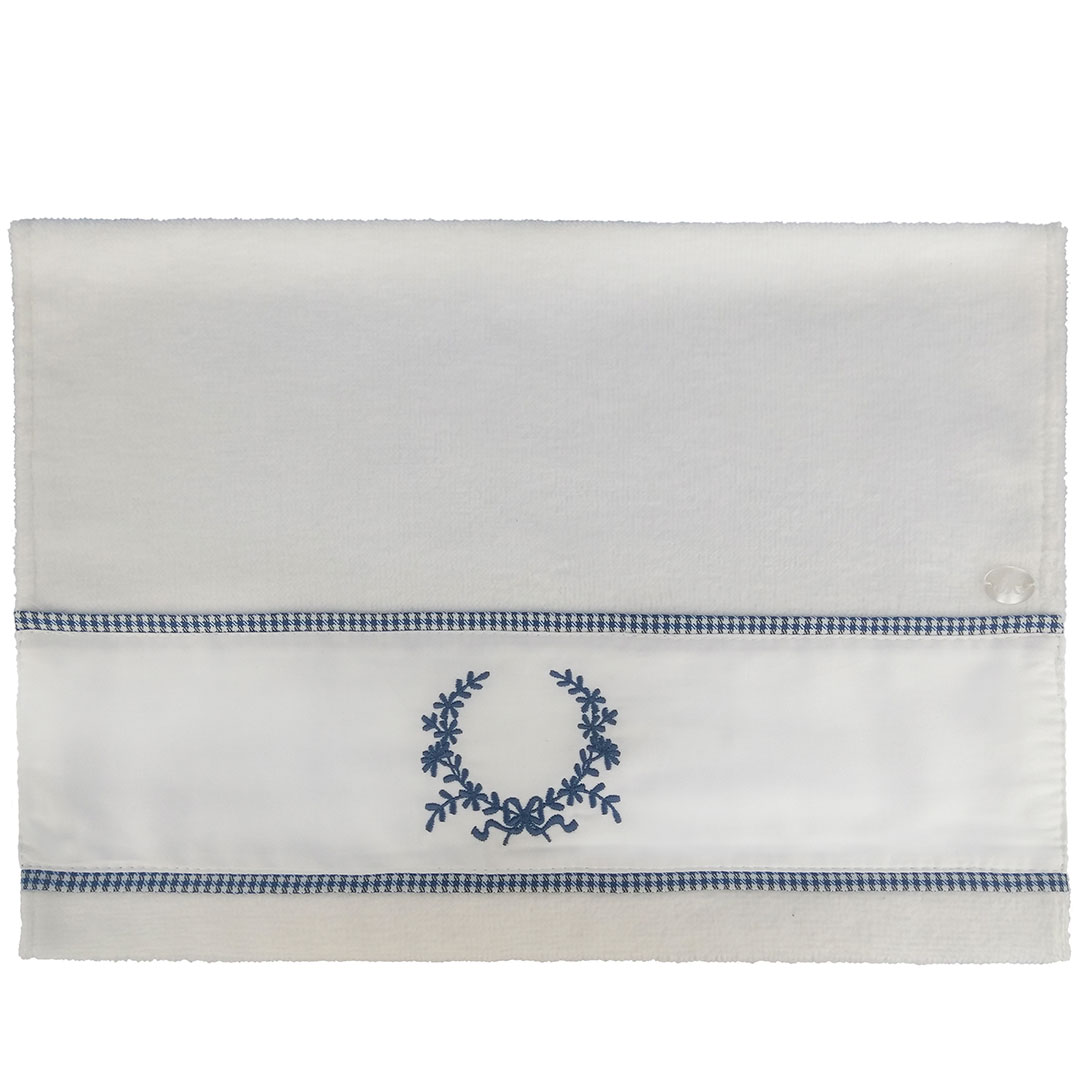 Toalha Lavabo Urban Blue Bordado Guirlanda - Muguet Home