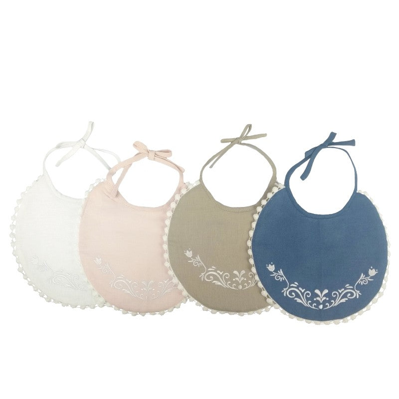 Babeiro Le Petit Linho Bege Bordado - Muguet Home
