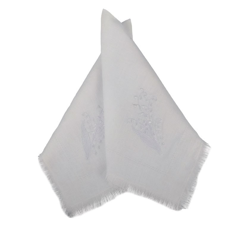 Guardanapo Maison Muguet Linho Branco Bordado - Muguet Home