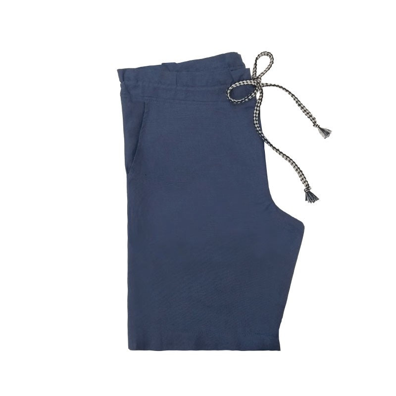Pijama L`Acqua Masc Curto Linho Azul