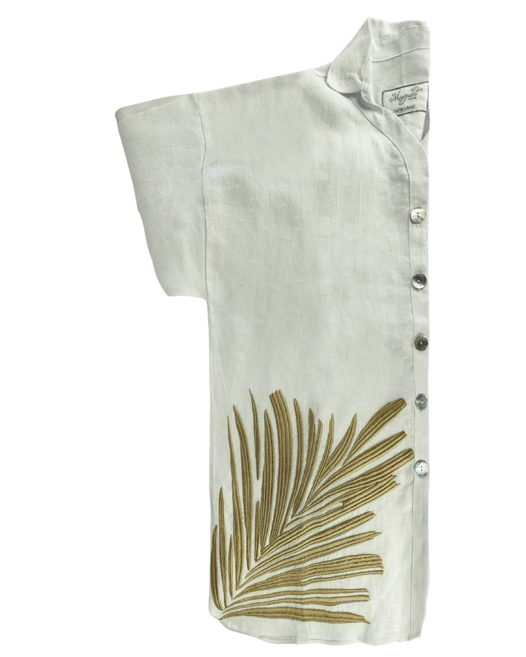 Camisa Trancoso Linho Branco Bordada Tamanho Único