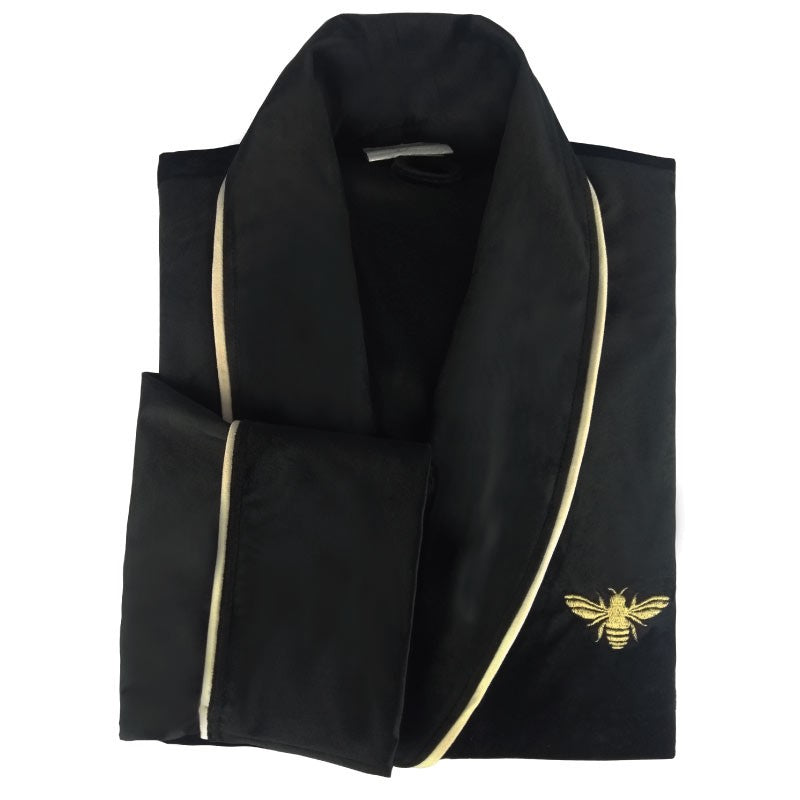 Robe Royal Veludo Preto Bordado Tamanho Único