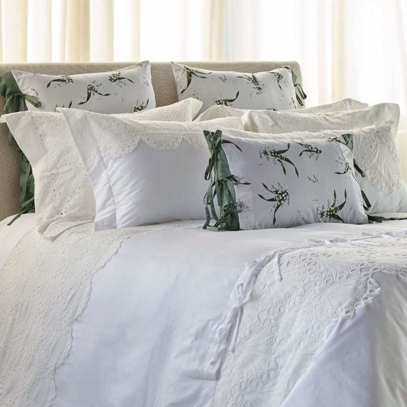 Almofada Royal Celebration Linho Branco Renda 40X80 - Muguet Home