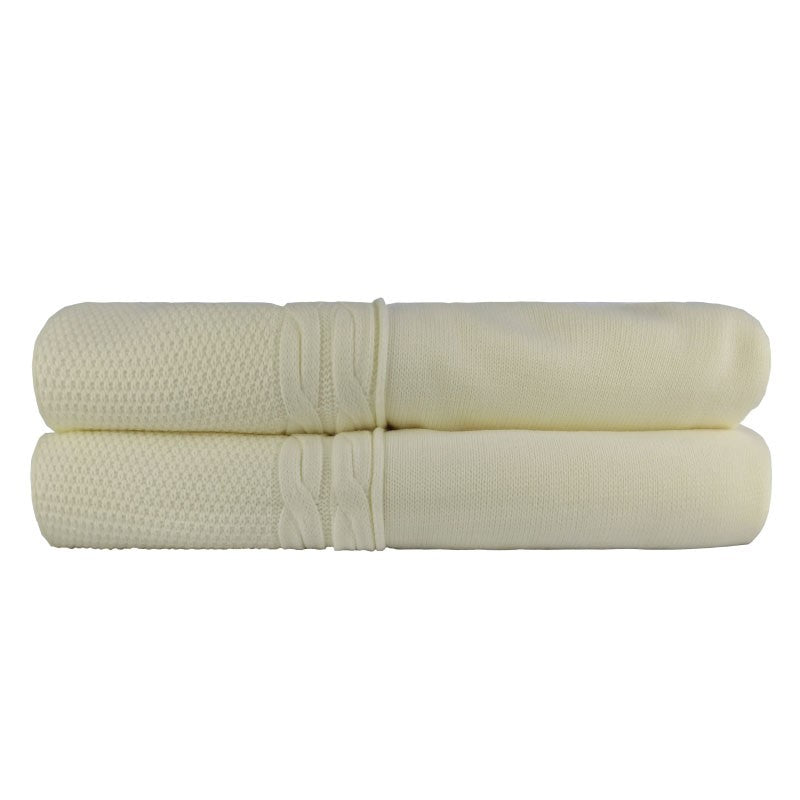 Manta Tricot Trança Creme 2,20X2,50 - Muguet Home