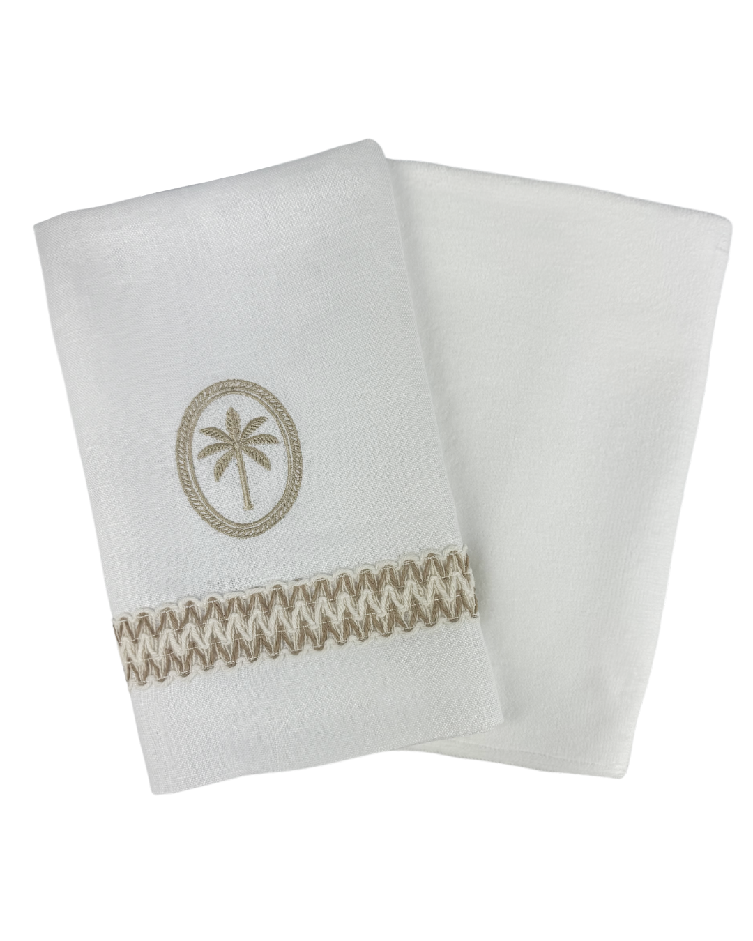 Toalha De Visita Trancoso 2 PÇs Linho E Atoalhado Bordada