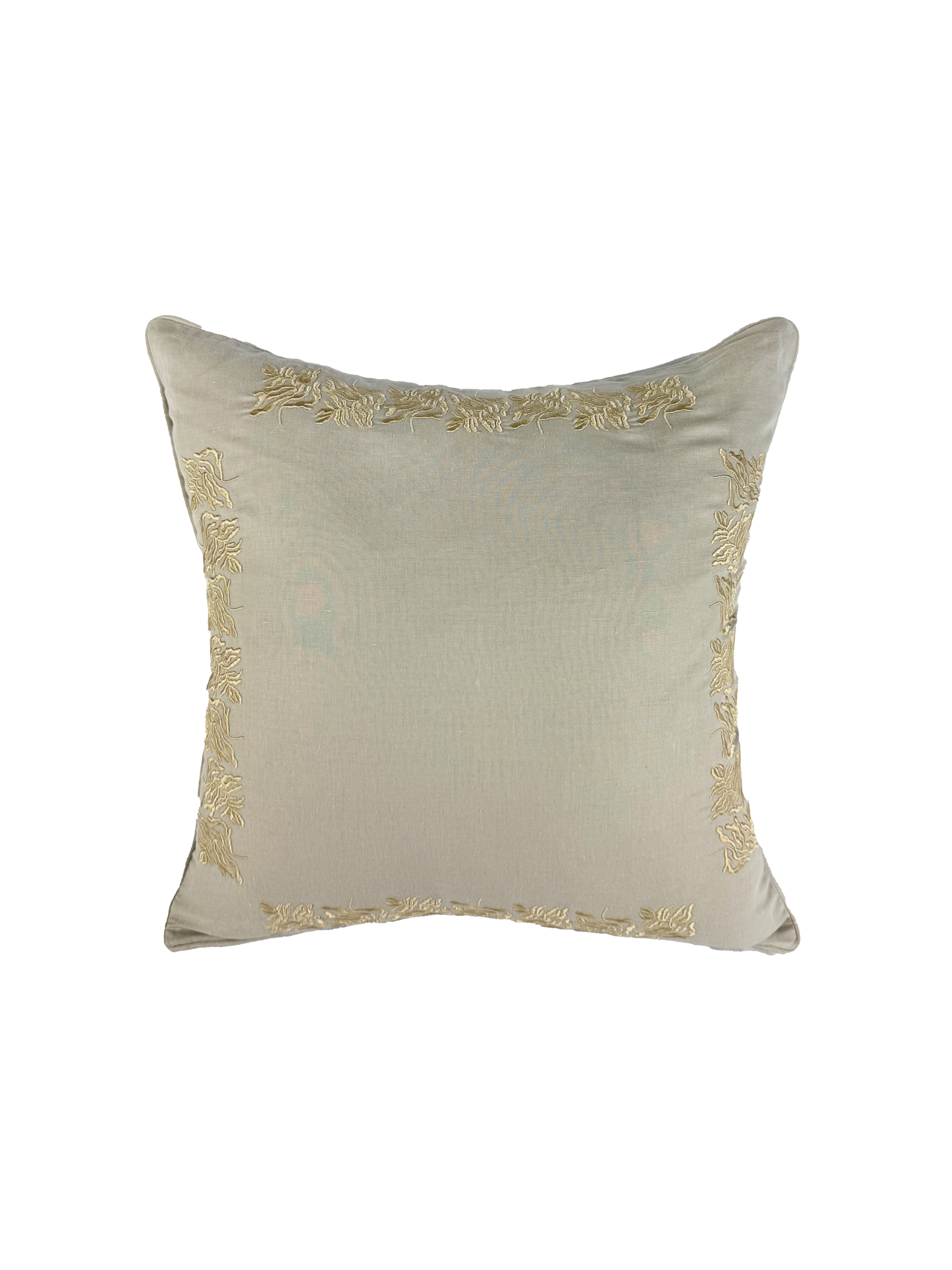 Almofada Bruma Coralina Linho Bege Bordada Corais Bege 50x50