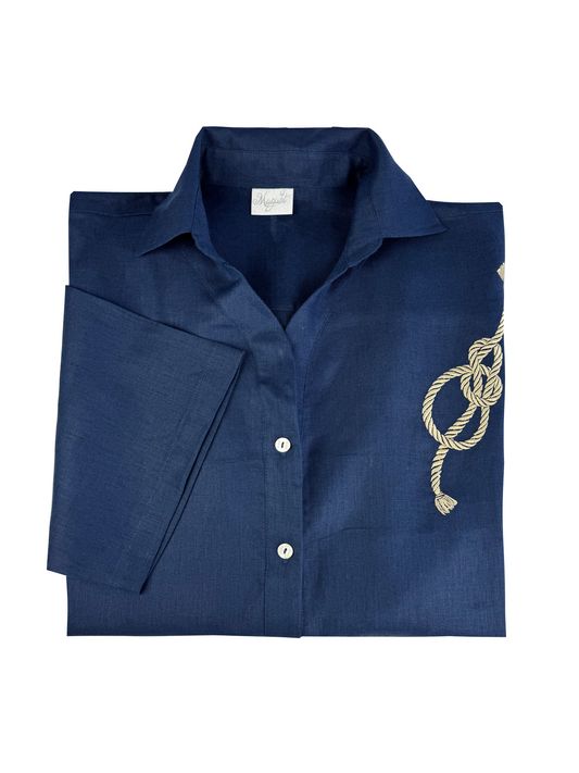 Camisa Canto Das Conchas Oversized Bordada Tamanho Ùnico