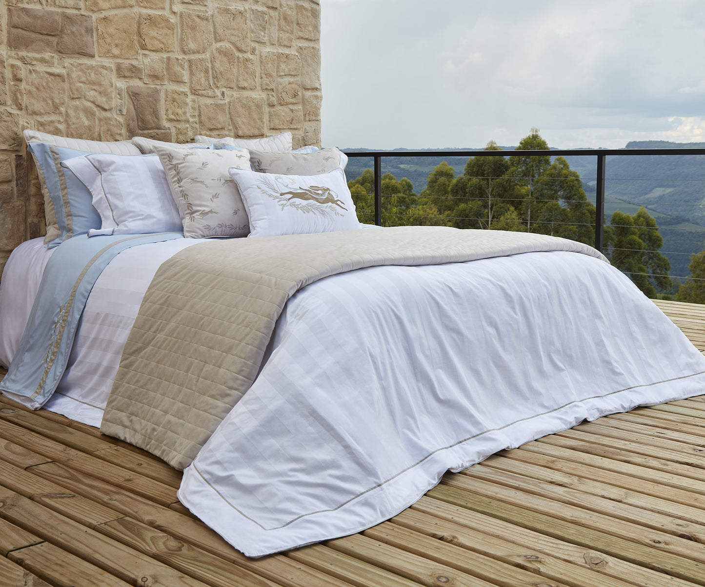 Capa Para Duvet Prado Bco Striped 600 Fios