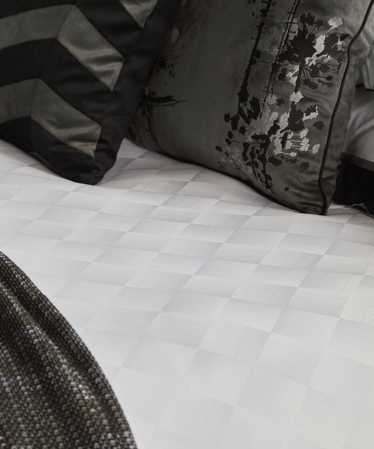 Capa Para Duvet Araucária Chess Bco/Preto 600 Fios - Muguet Home