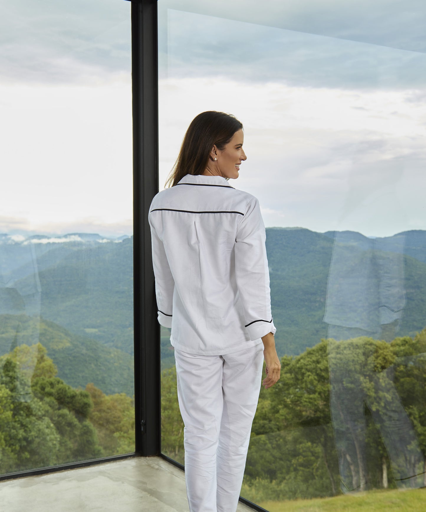 Pijama Unissex Araucária Chess Branco/Preto