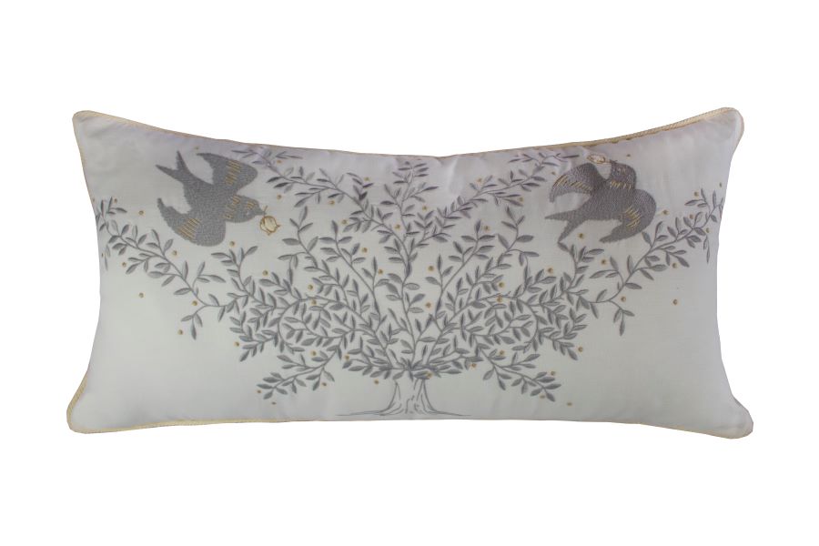 Almofada Árvore da Vida bordada cordão 40x80