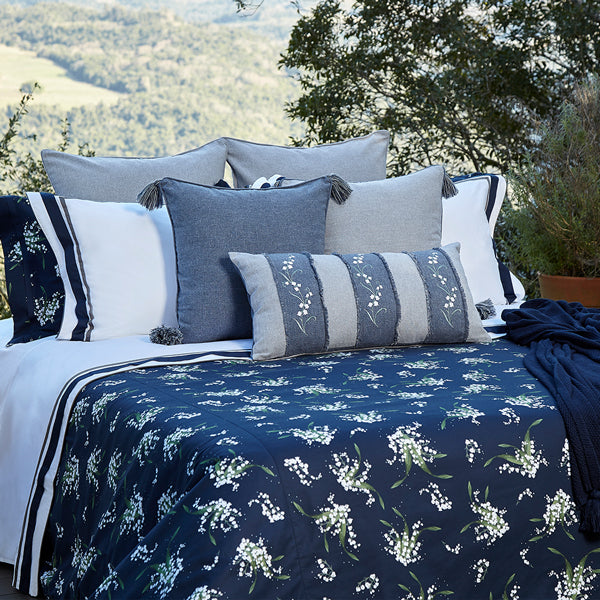 Capa Para Duvet Bonheur Du Muguet Estampado Marinho - Muguet Home