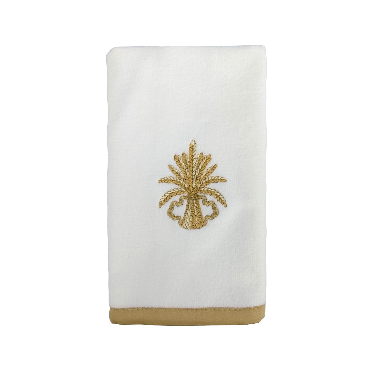 Toalha Lavabo Bordada Bouque Trigo Cordão Lurex 35X50