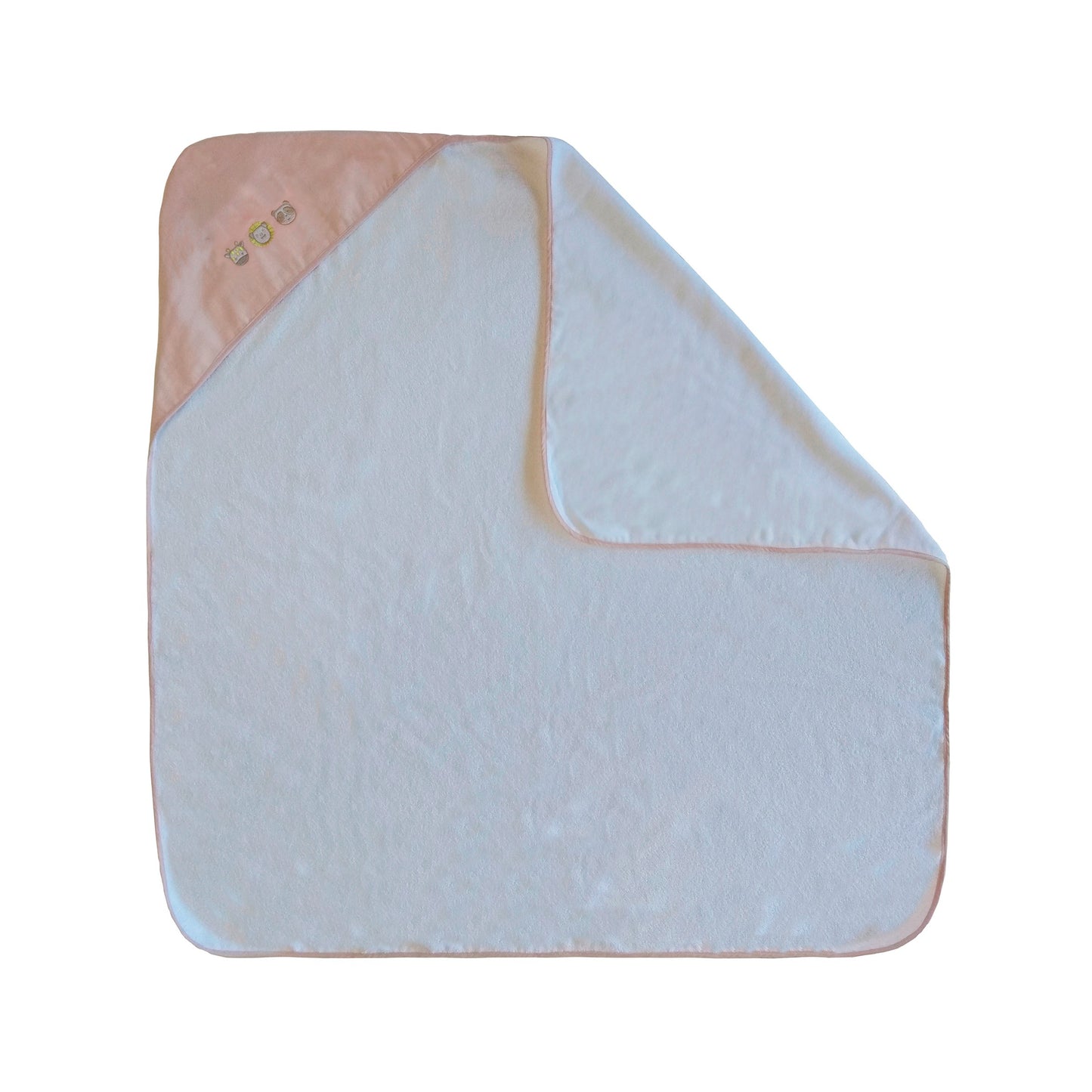 Toalha De Banho Cute Animals Capuz Em Linho Rosa Bord 1,00X1,00