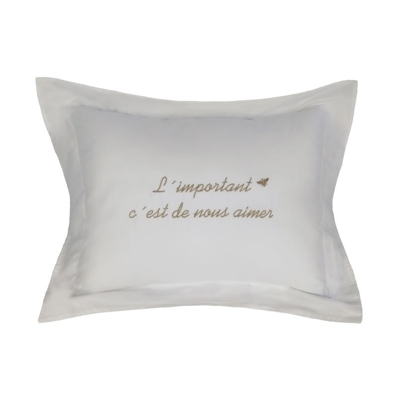 Almofada Abeille Frase Bordada  Dourado 40X50 - Muguet Home