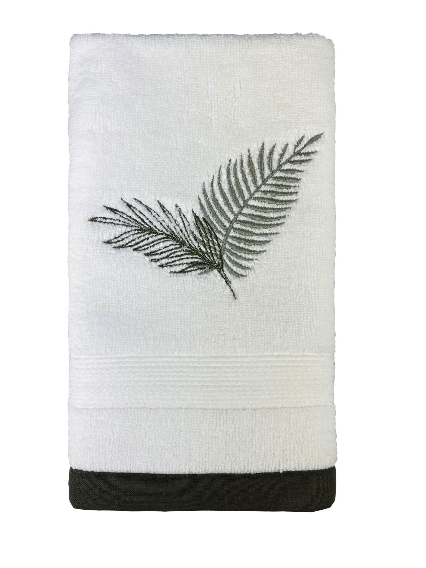 Toalha Lavabo Chez Rio - Algarve Bordada Barrado Lin Verde