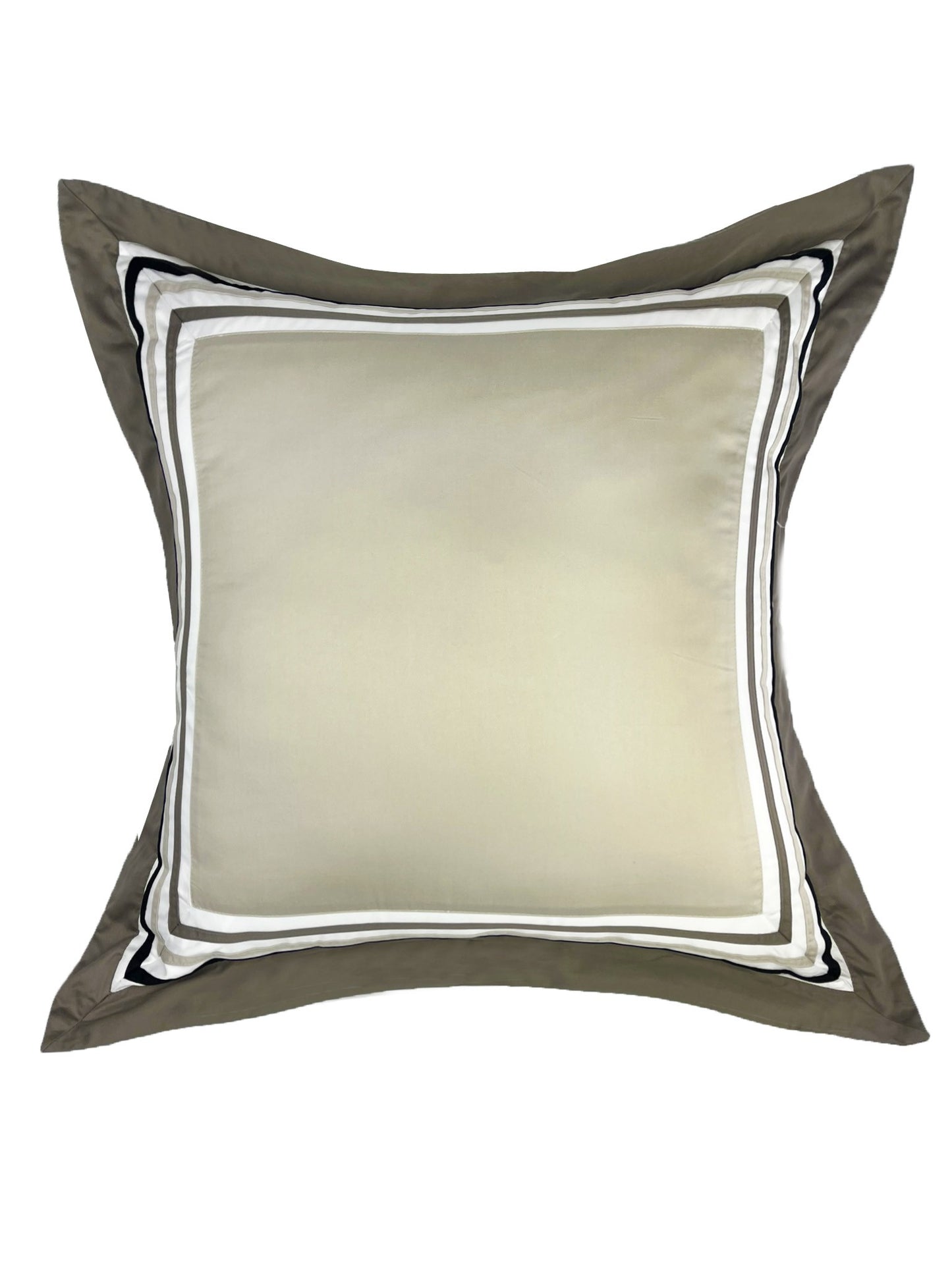 Almofada Let'S Copa Fitas Bege/Camur/Preto 60X60 - Muguet Home