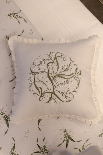 Almofada Les Muguets Linho Branco Bordada 50x50 - Muguet Home