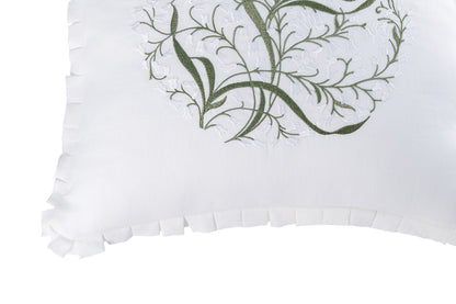 Almofada Les Muguets Linho Branco Bordada 50x50 - Muguet Home