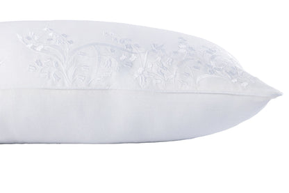 Almofada Les Muguets Linho Branco Bordada 40x80 - Muguet Home